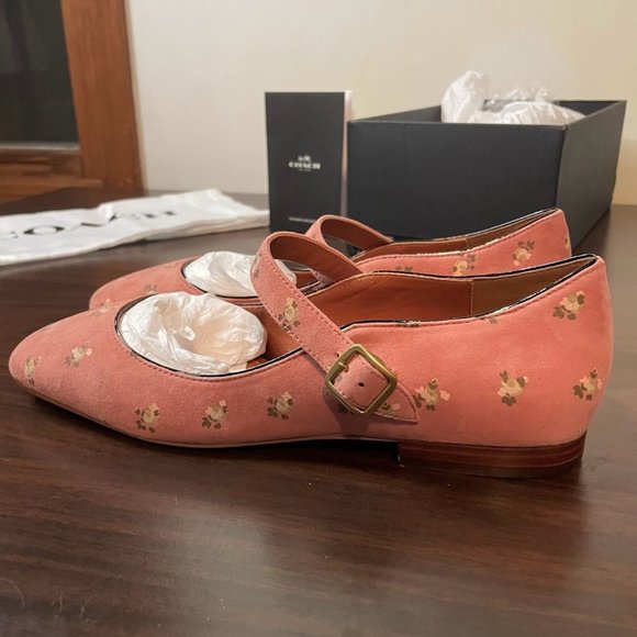 NWT Coach Mary Jane Prairie Print Suede Size 7 - Picture 4 of 8